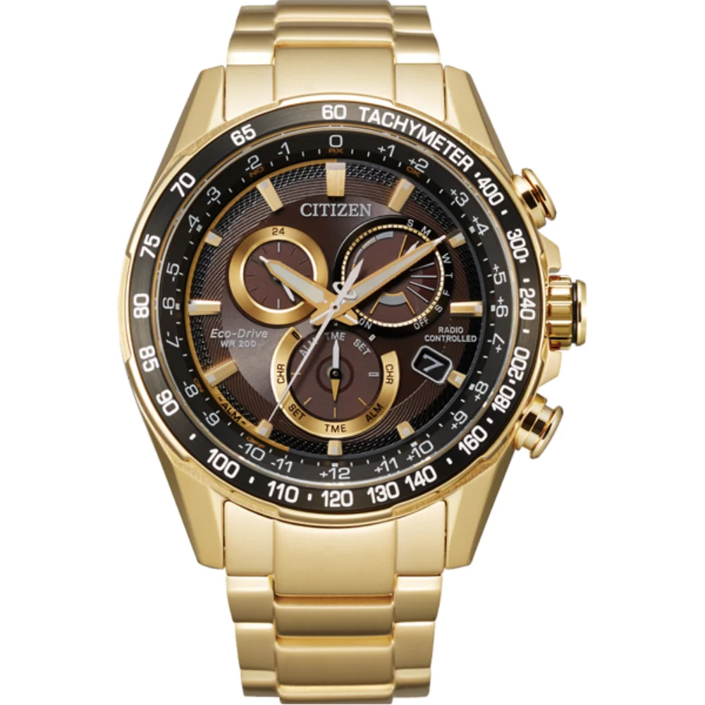 Citizen Watch Perpetual Chrono A-T Radio Controlled - Gold & Black