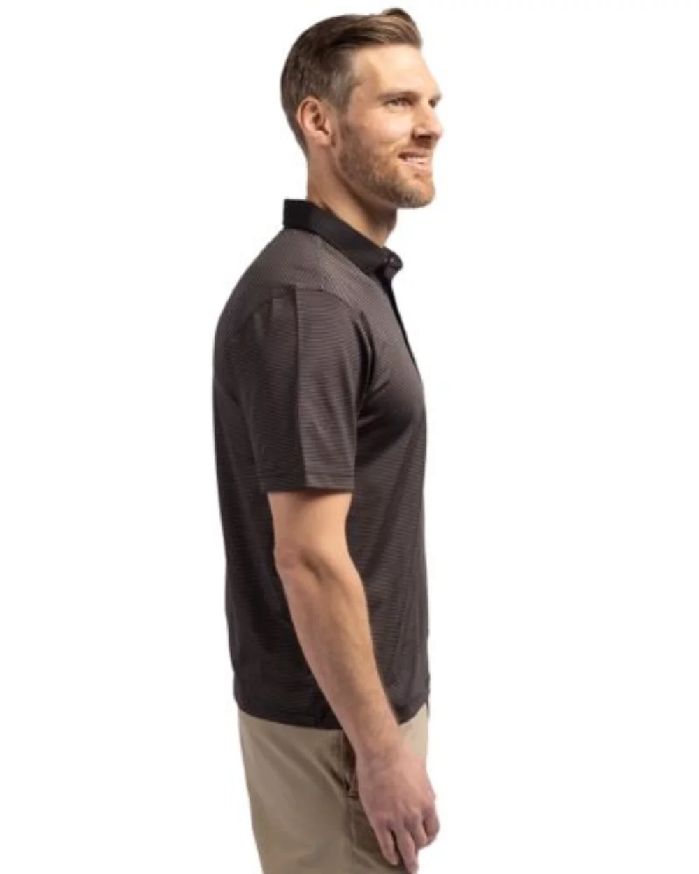 Cutter & Buck Virtue Eco Pique Micro Stripe Recycled Mens Polo