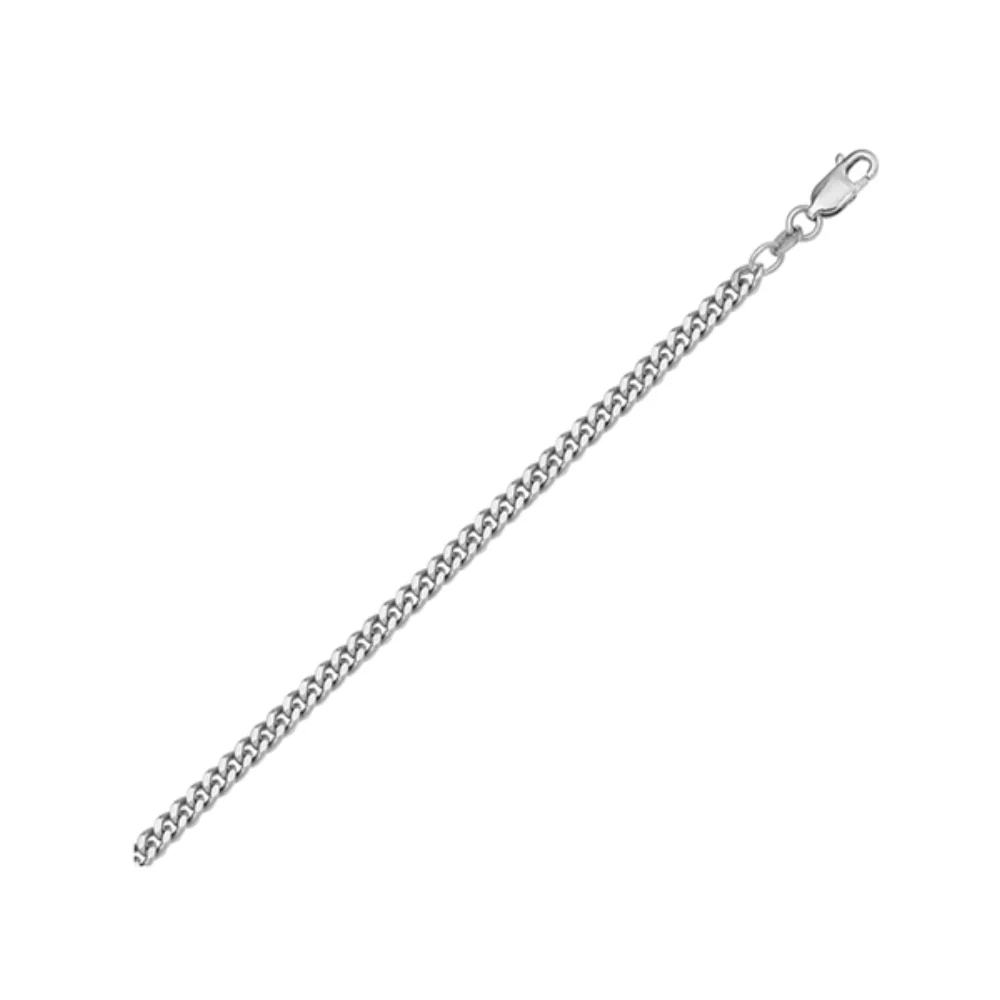 18" 18K White Gold Curb Necklaces - 3.0 gm