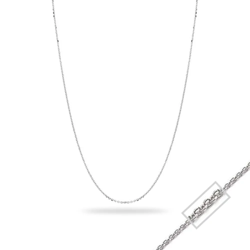 Colliers en chaîne câble ouverte en or blanc 14 carats de 18 pouces - 2,61 grammes