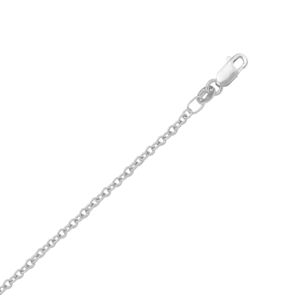 Colliers en chaîne câble ouverte en or blanc 14 carats de 18 pouces - 2,61 grammes