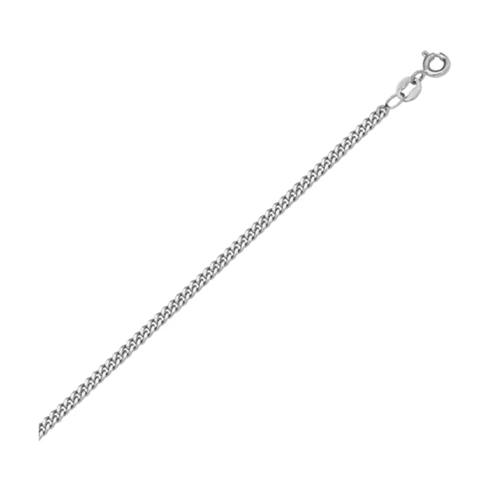 Colliers en maille gourmette en or blanc 18 carats de 18" - 1,7 g