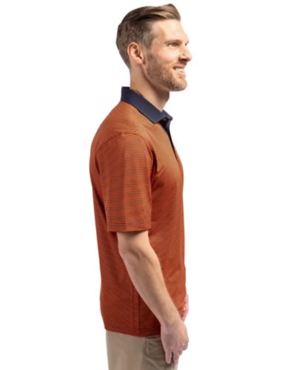 Cutter & Buck Virtue Eco Pique Micro Stripe Recycled Mens Polo