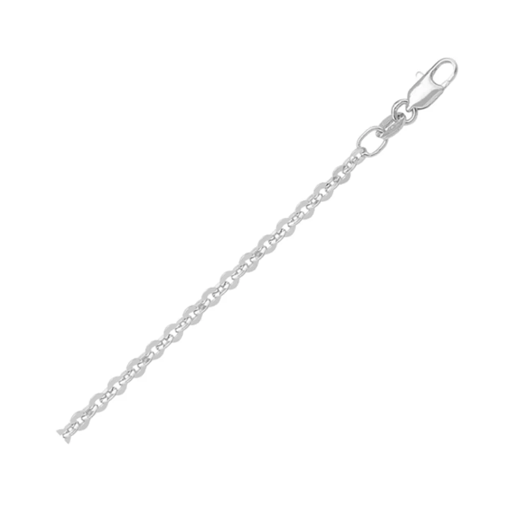 Colliers en câble en or blanc 18K de 18" - 2,8 g