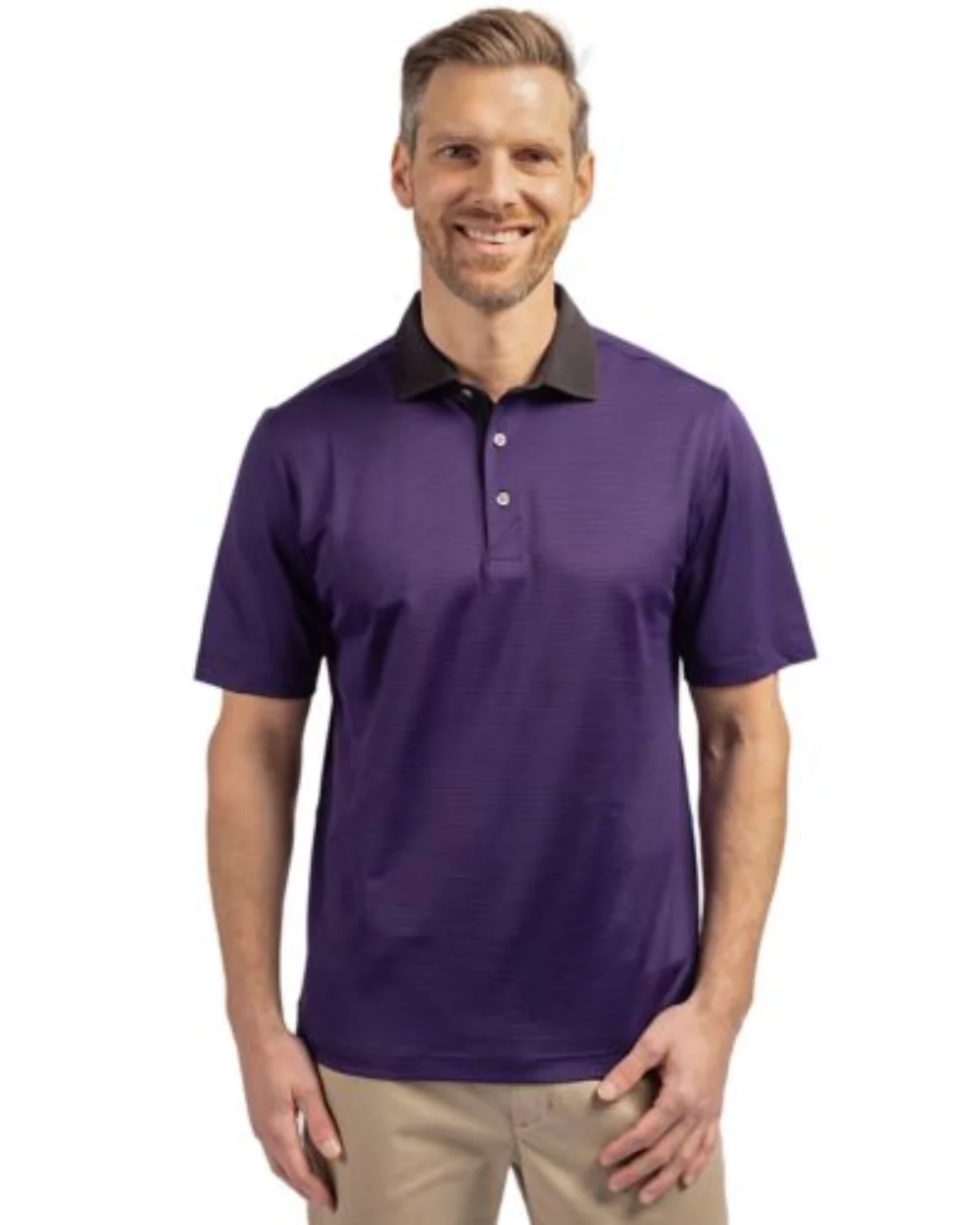 Cutter & Buck Virtue Eco Pique Micro Stripe Recycled Mens Polo