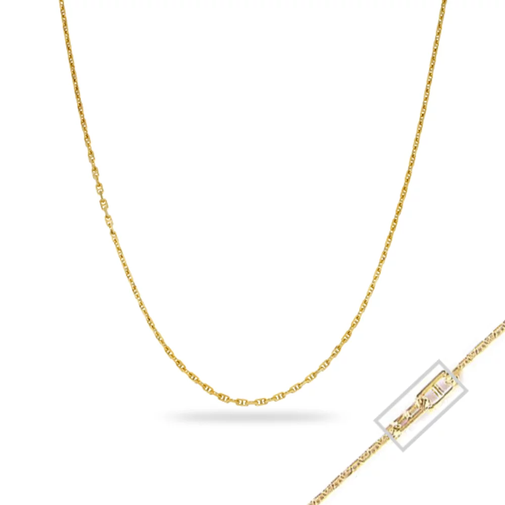 18" 14K Yellow Gold Anchor Chain Necklaces - 2.25gm