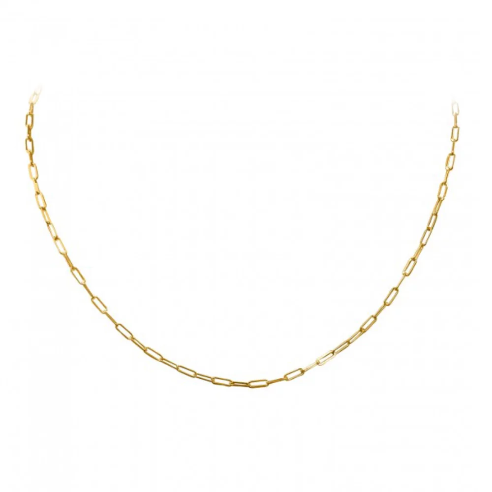 Collier en or 10 carats avec fermoir en forme de trombone de 2 mm et de 18 pouces - 2,8 g