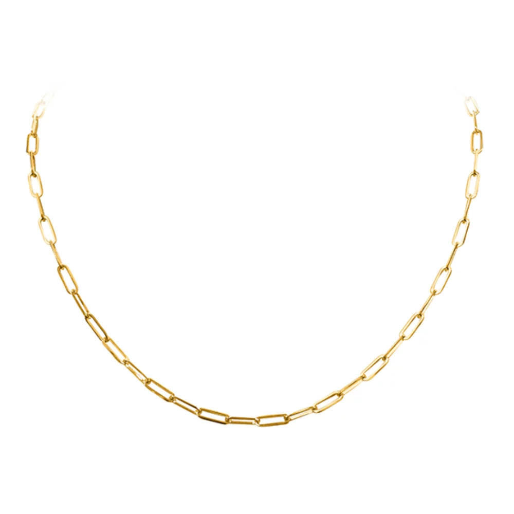 14K Gold Paperclip 3mm Gauge 18" Necklace - 6.1 gm