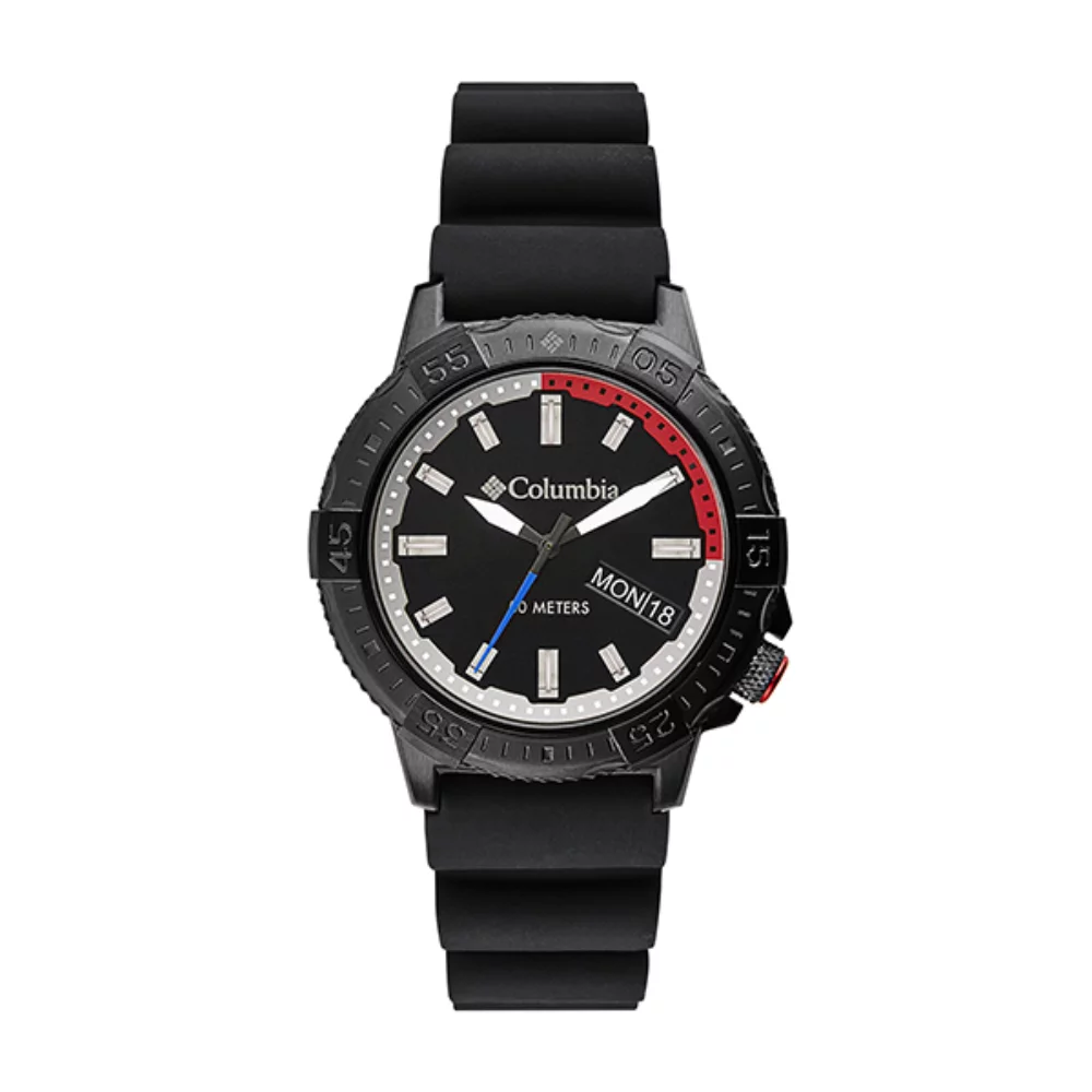 Peak Patrol Black 3-Hand Day Date Black Silicone Watch