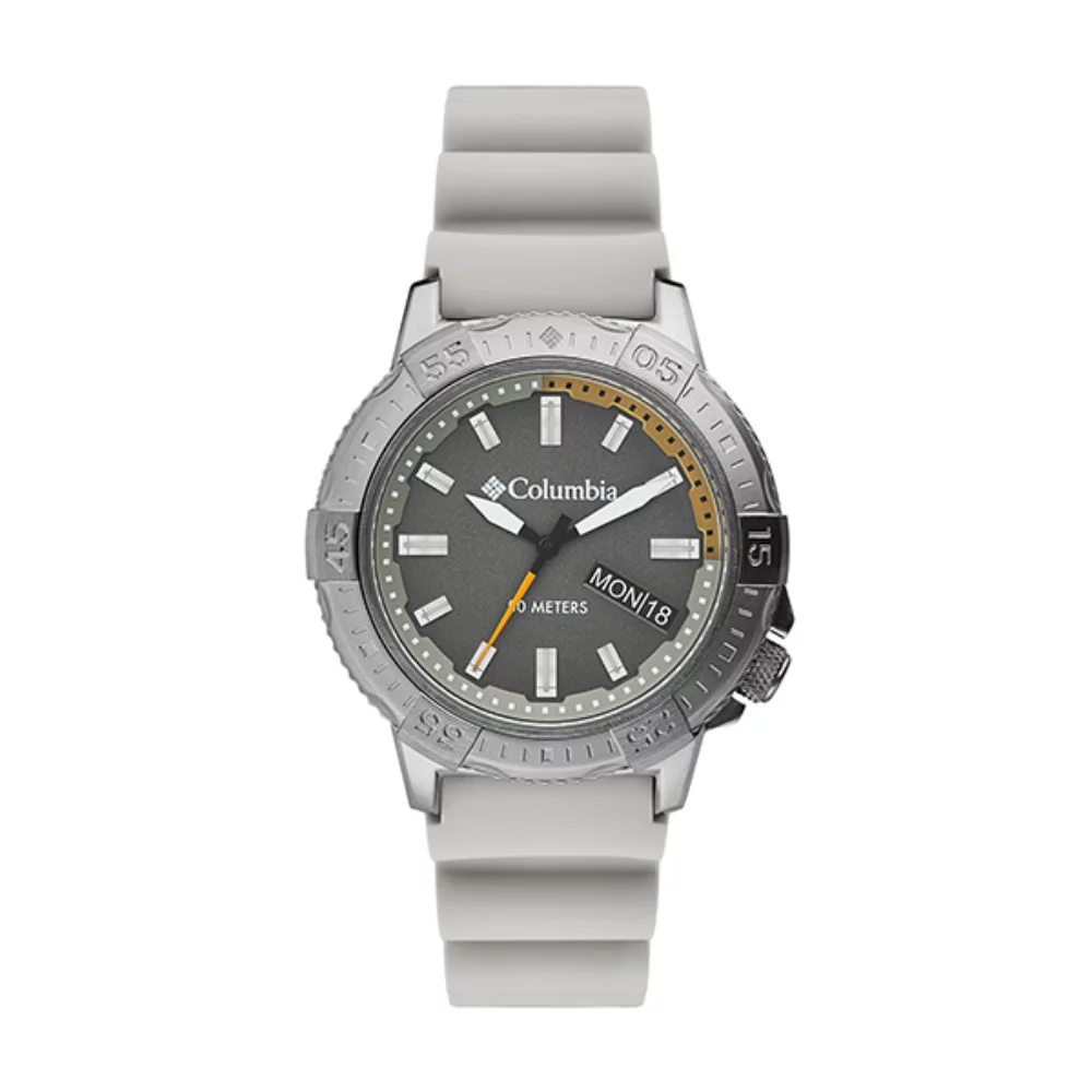 Montre en silicone kaki Peak Patrol Gray 3-Hand Day Date.
