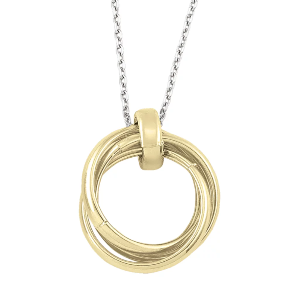 Colliers de mode en argent sterling avec pendentifs - bagues dorées