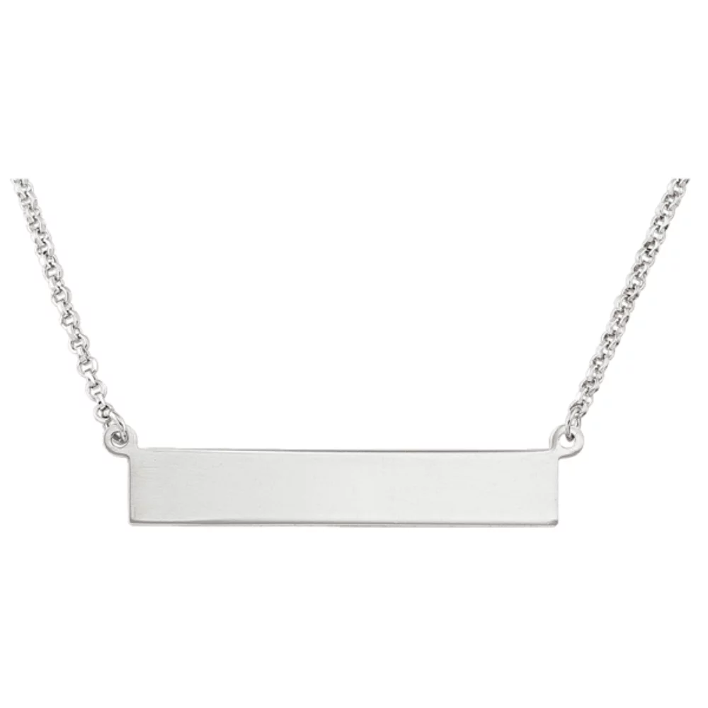 Sterling silver fashion Necklaces with Pendants - silver name plate