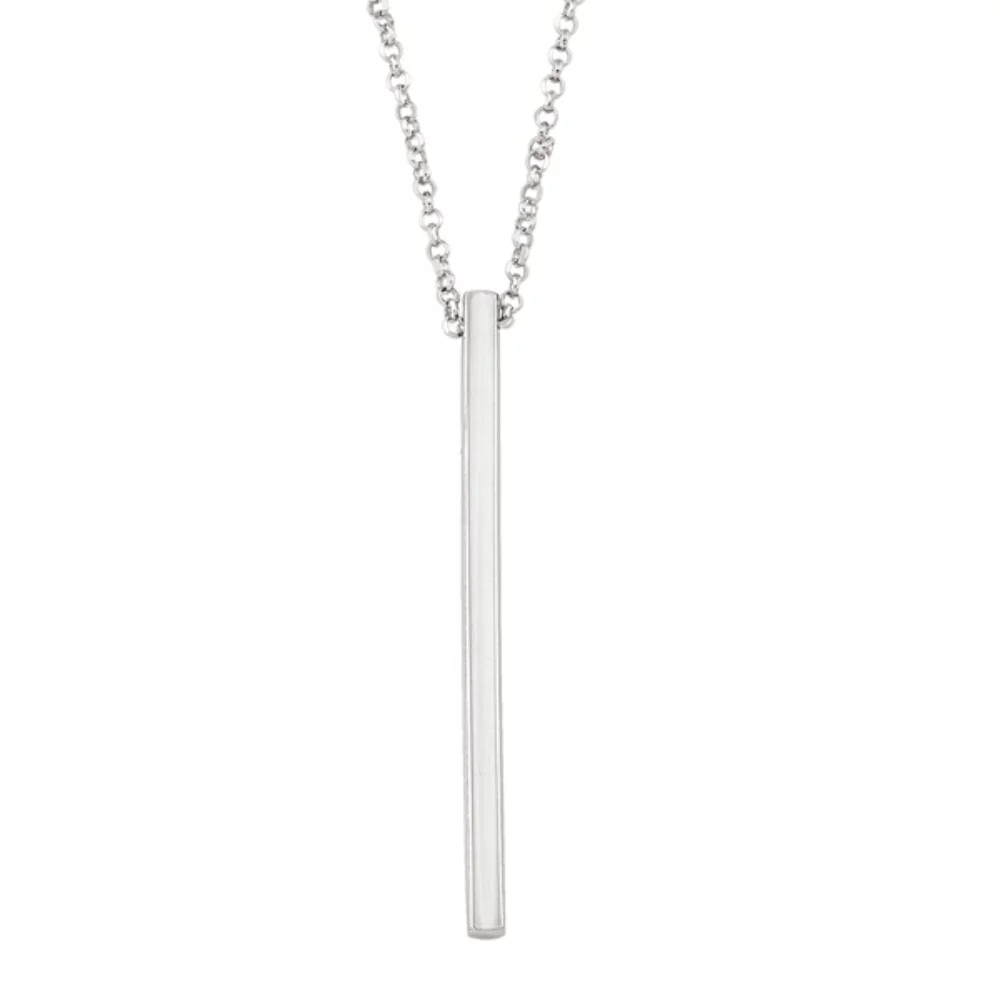Colliers de mode en argent sterling avec pendentifs - barre verticale en argent.