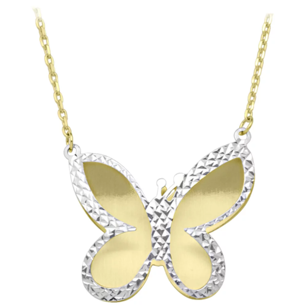 10K gold fashion Necklaces with Pendants - Butterfly