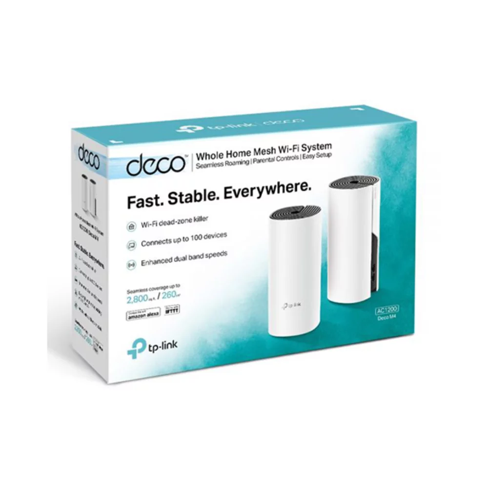 TP-Link (Deco M4) AC1200 Whole Home Mesh WiFi System - 2 Pack