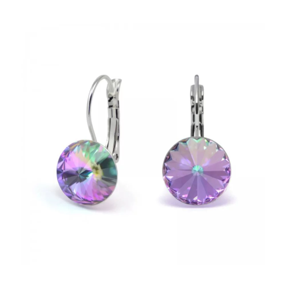 Boucles d'oreilles pendantes en cristal Swarovski Elements - Vitrail Light