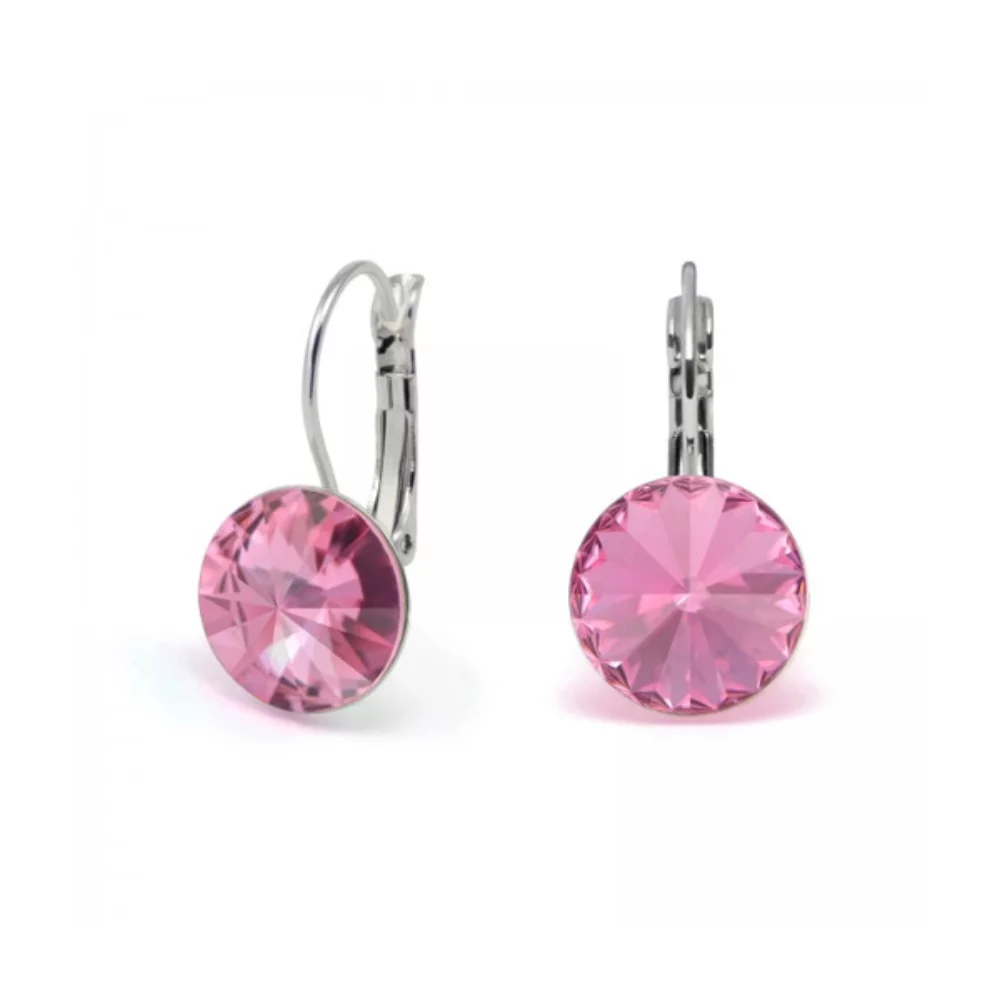 Boucles d'oreilles pendantes en cristal Swarovski Elements - Rose
