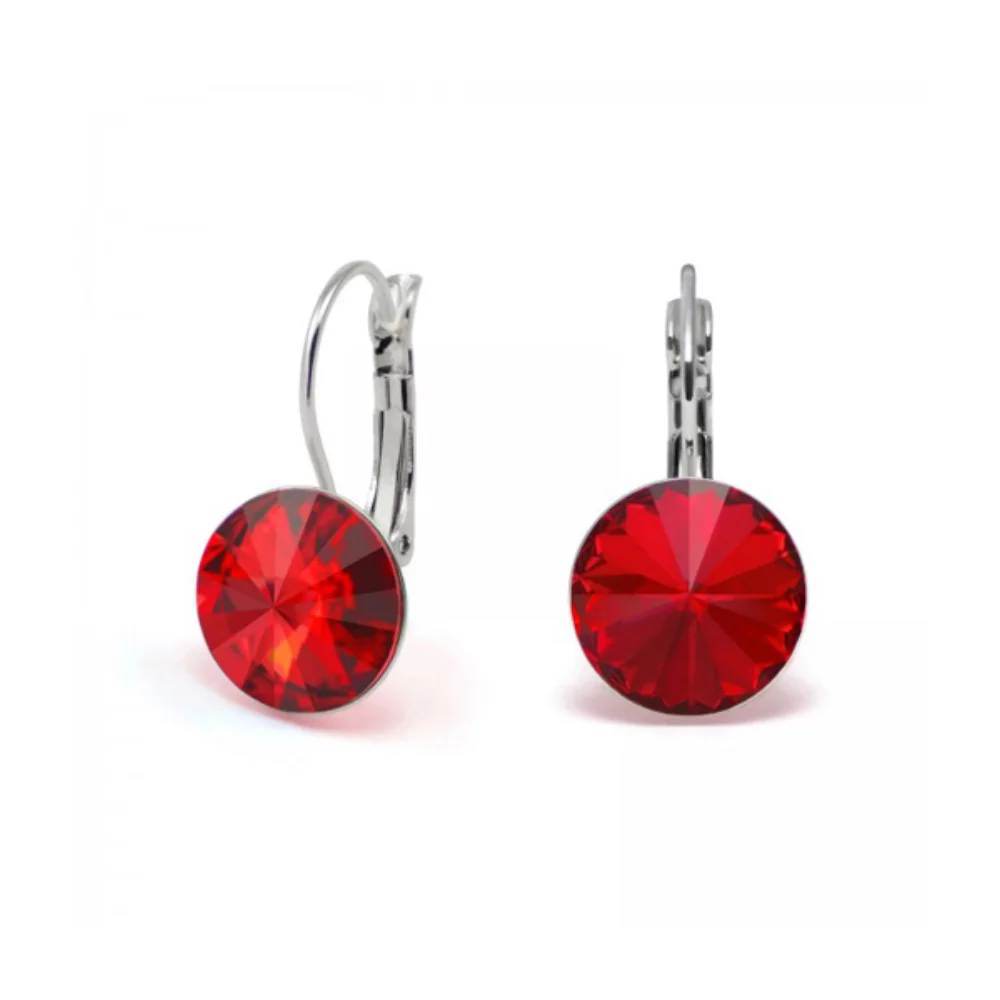 Boucles d'oreilles pendantes en cristal Swarovski Elements - Rouge