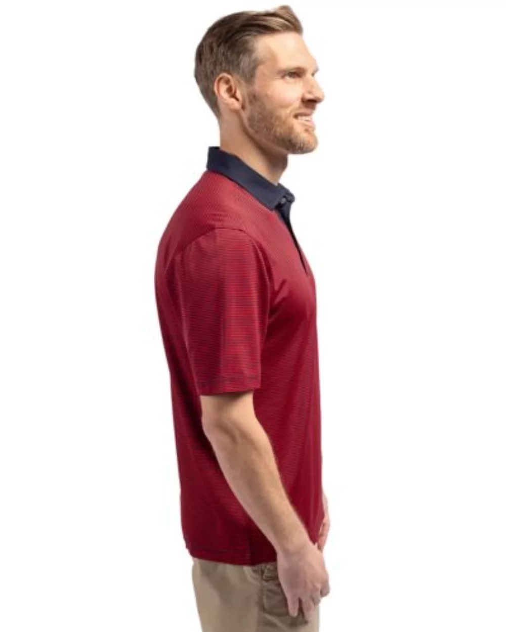 Cutter & Buck Virtue Eco Pique Micro Stripe Recycled Mens Polo