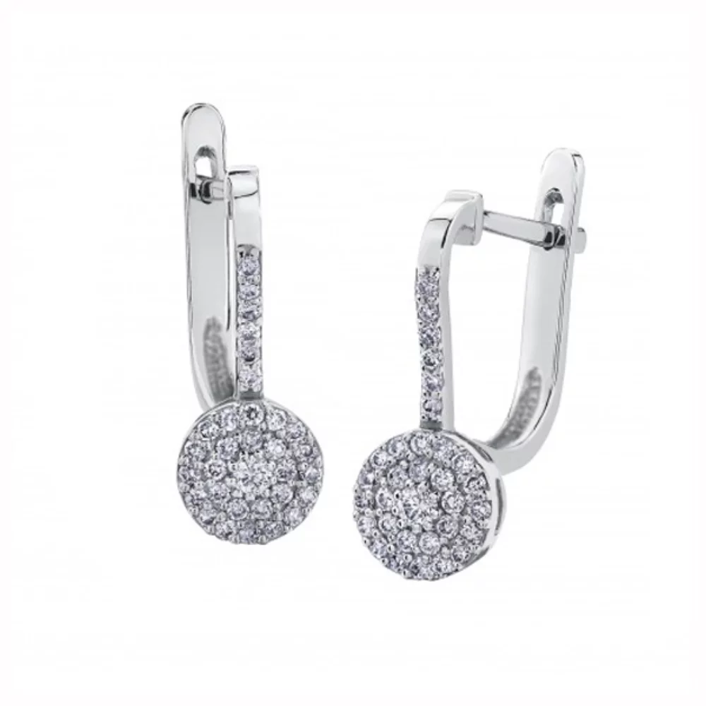 Diamond Cluster Drop Earrings in 10K White Gold (0.275 CT. T.W.)