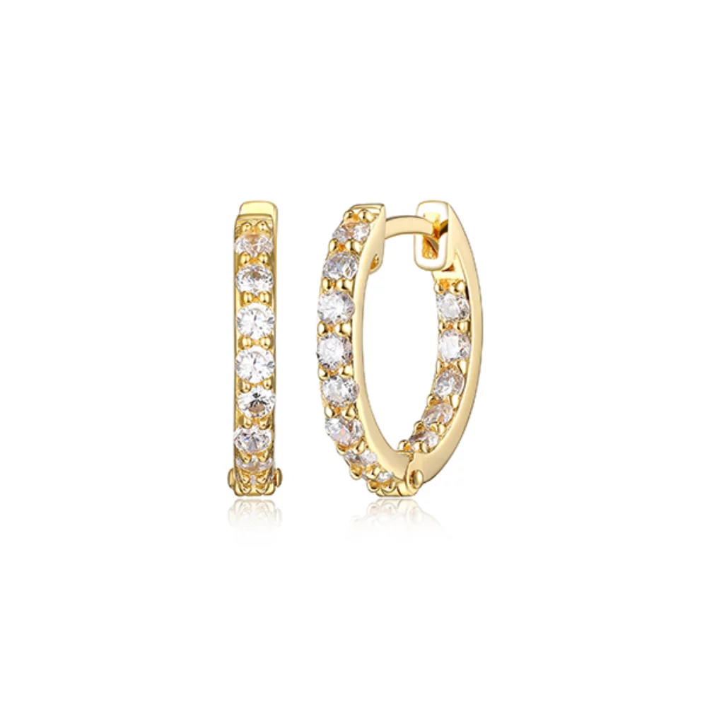 Boucles d'oreilles créoles en zircone cubique Diamondlite de 16 mm - Or