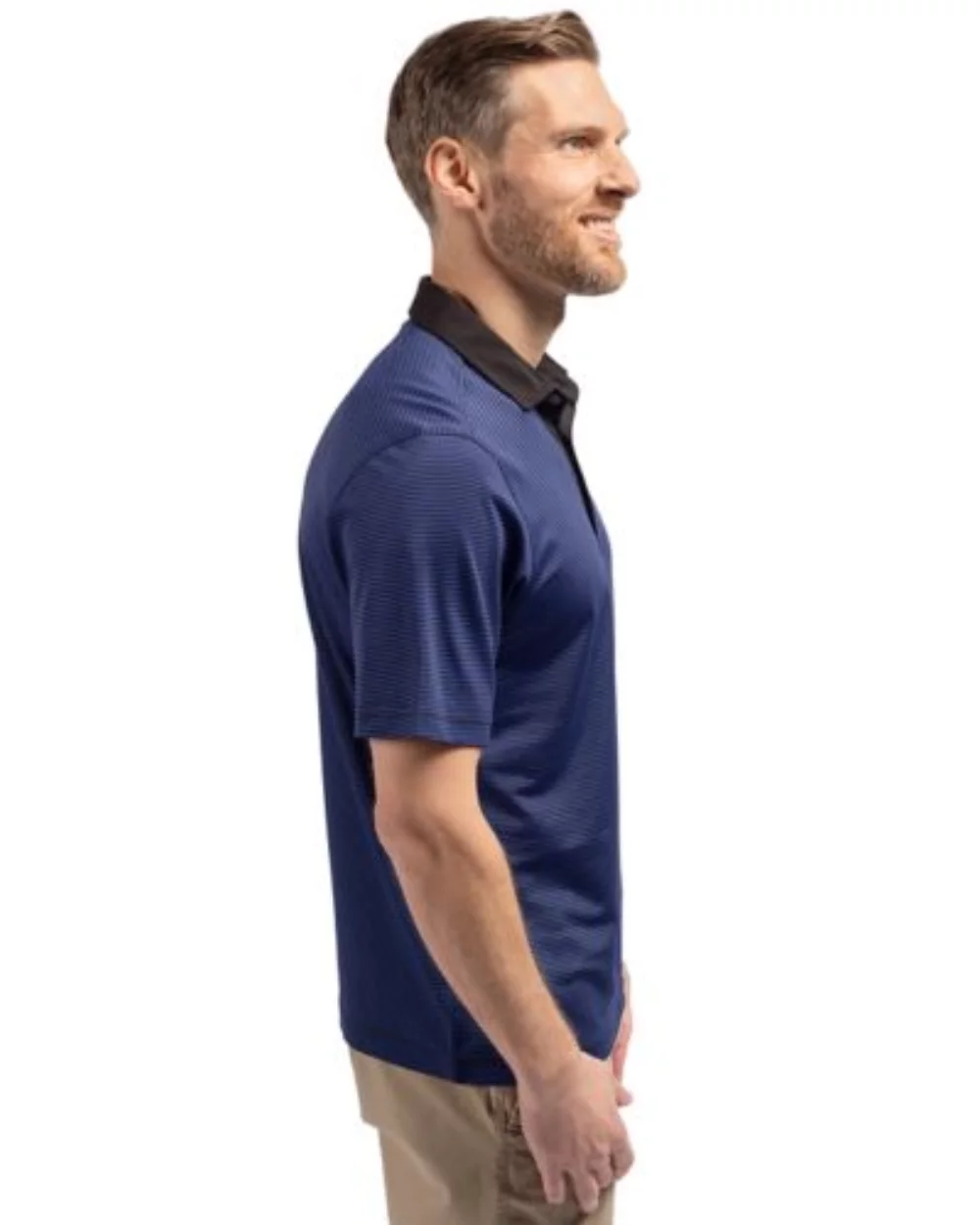Cutter & Buck Virtue Eco Pique Micro Stripe Recycled Mens Polo