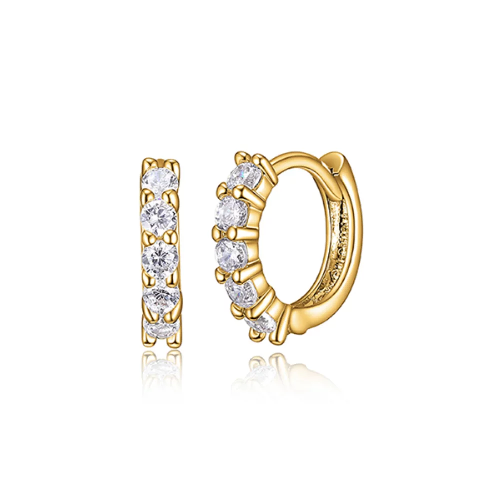 Diamondlite Cubic Zirconia 10mm Huggie Earring - Gold