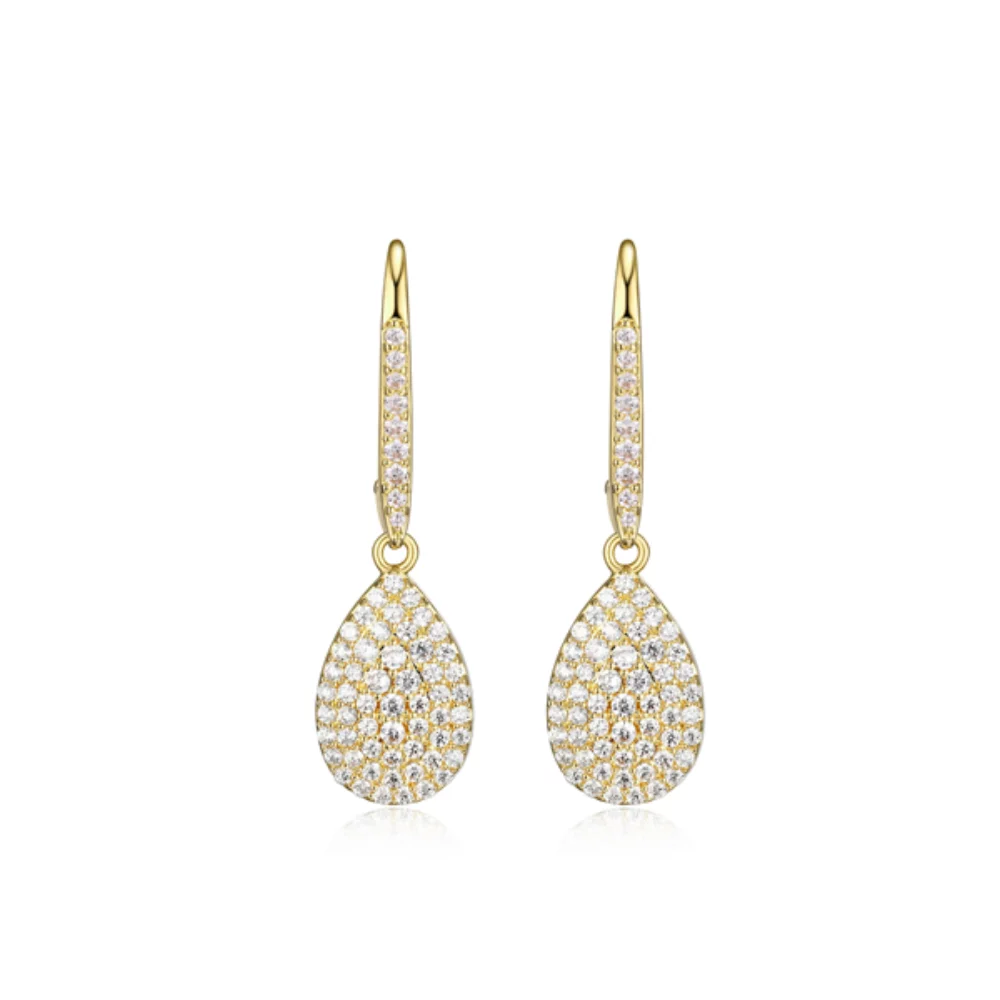 Diamondlite Cubic Zirconia Simply Elegant Teardrop Earrings - Gold