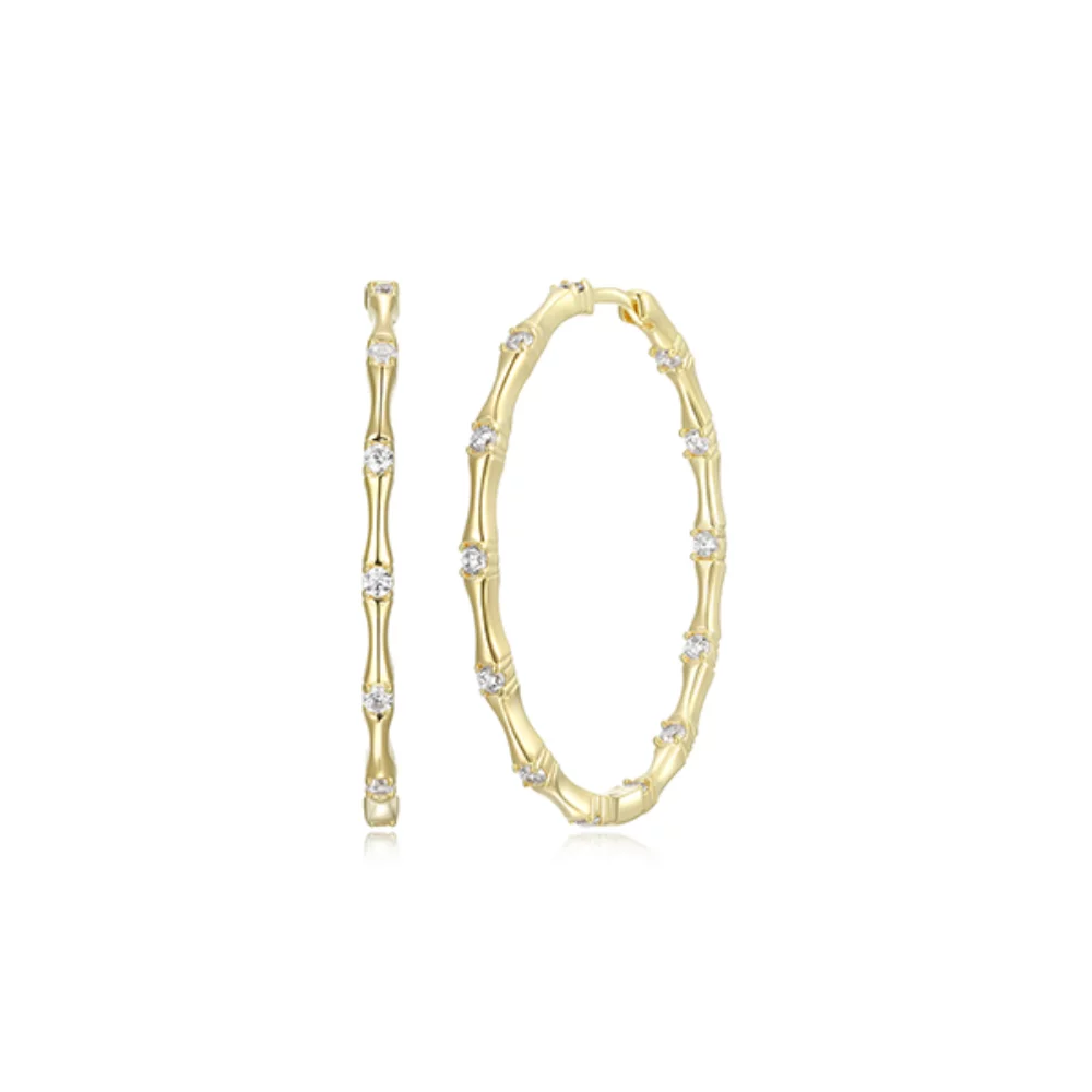 Boucles d'oreilles créoles en zircone cubique Diamondlite - Or