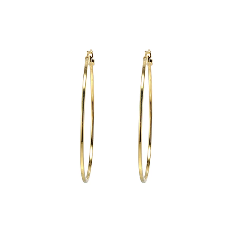 BOUCLES D'OREILLES "Hoops" en argent sterling 55mm - Or