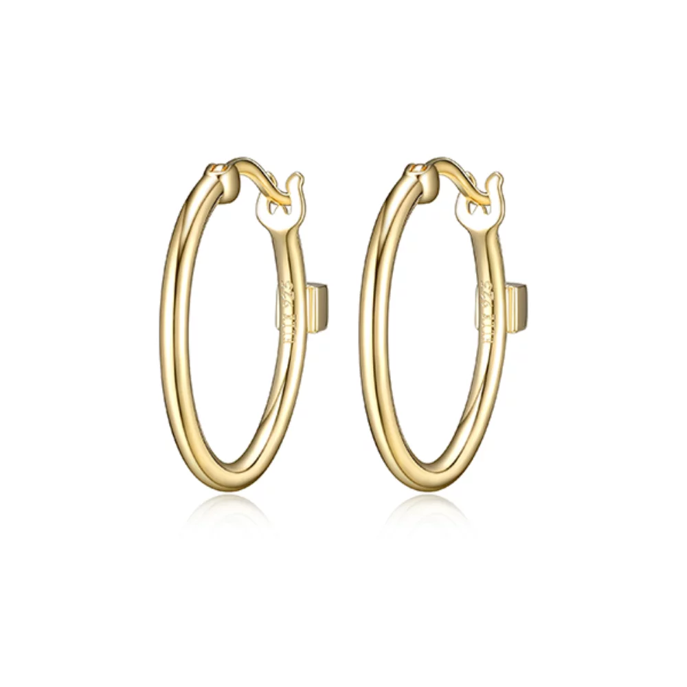 BOUCLES D'OREILLES Créoles "Lyra" en argent sterling de 20 mm - Or