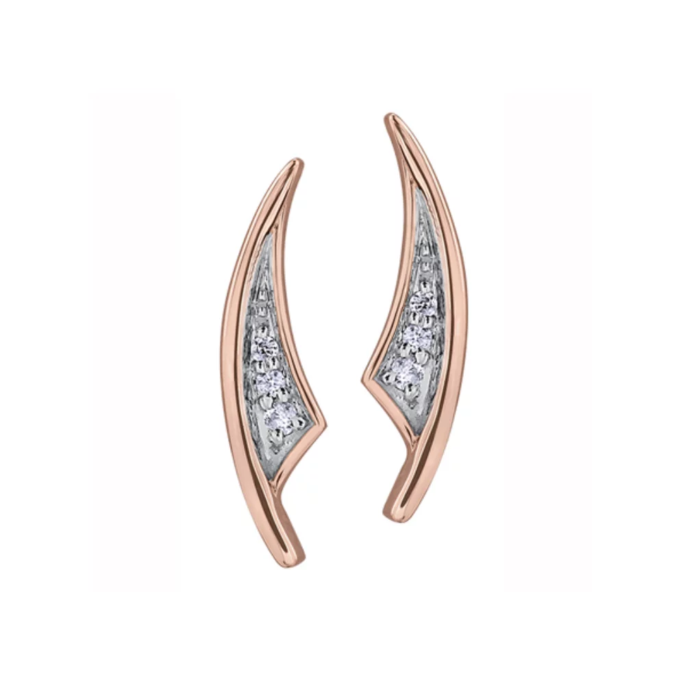 10K White & Rose Gold Earrings with Diamond (0.05 CT. T.W.)