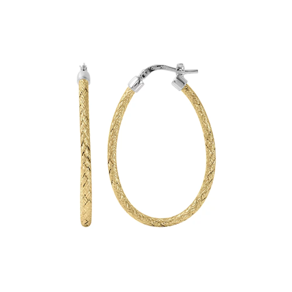 Charles Garnier Sterling Silver "JODY OVAL" 30mm Oval Hoop Earrings - Gold