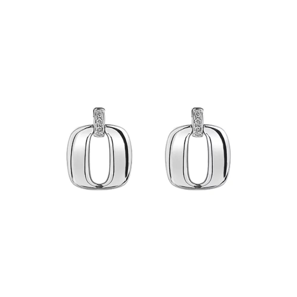 Boucles d'oreilles clous en diamant en argent sterling (0,08 CT. T.W.) - Argent