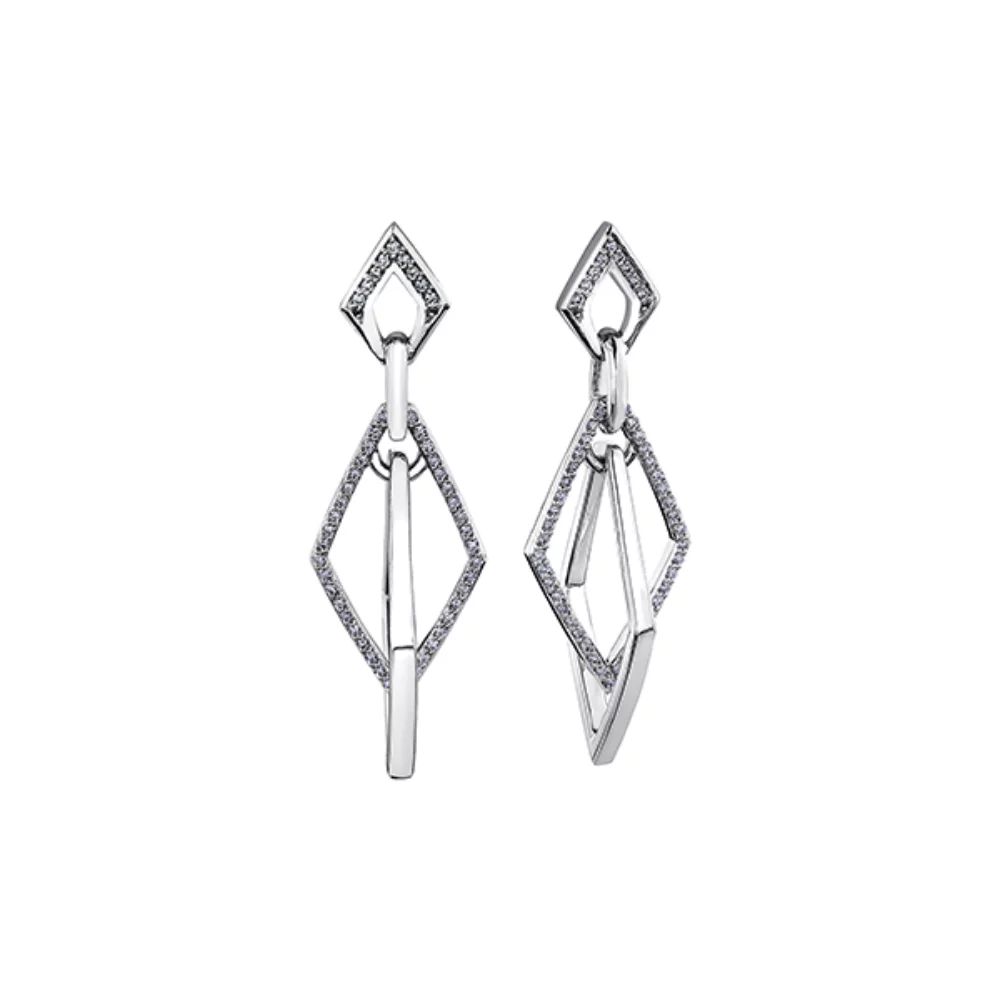 Diamond Earrings in 10K White Gold (0.25 CT. T.W.) - Silver