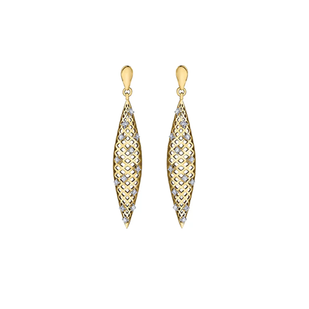 Boucles d'oreilles clous en diamant en or 10 carats (0,2 CT. T.W.)