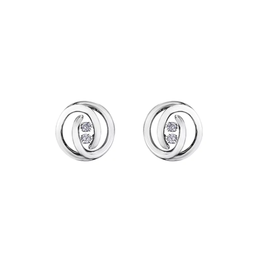 Diamond Stud Earrings in 10K White Gold (0.2 CT. T.W.) - Silver
