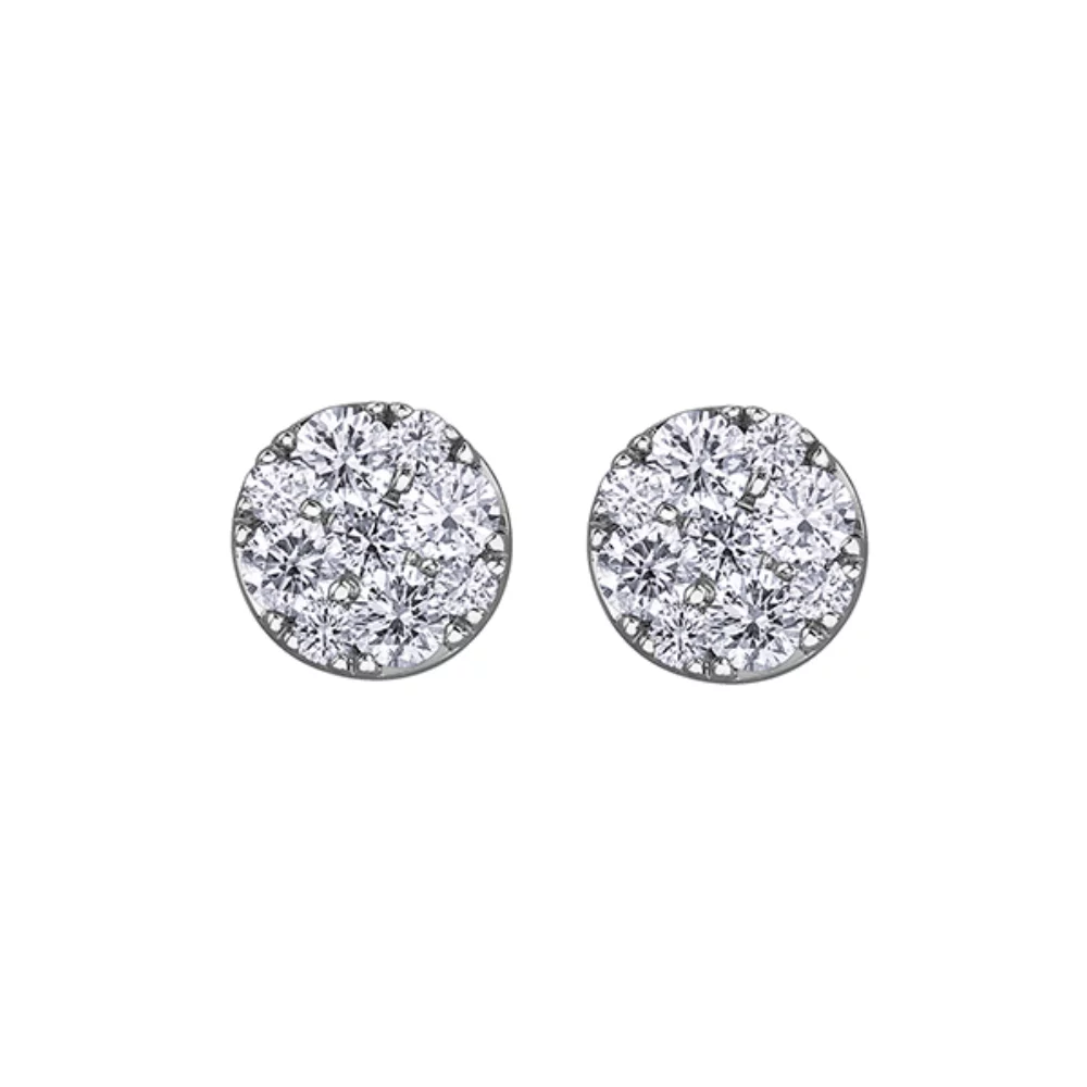Diamond Stud Earrings in 14K White Gold (0.05-0.36 CT. T.W.) - Silver