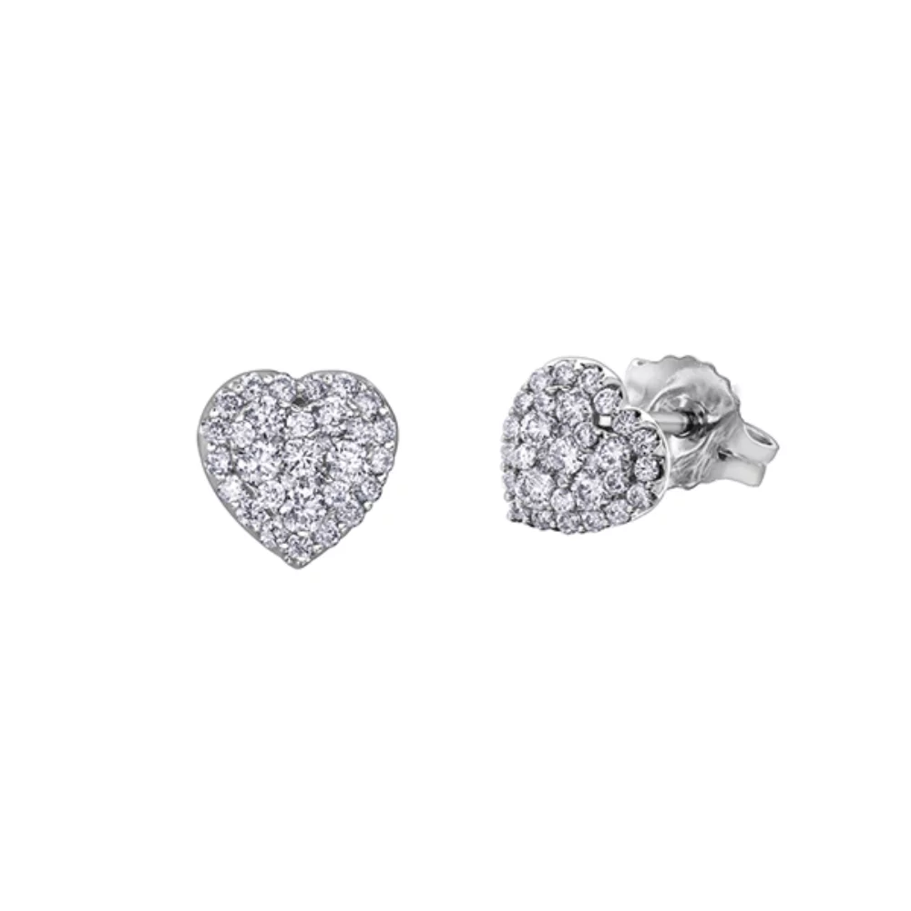 Diamond Stud Earrings in 14K (0.09-0.155 CT. T.W.) - Silver