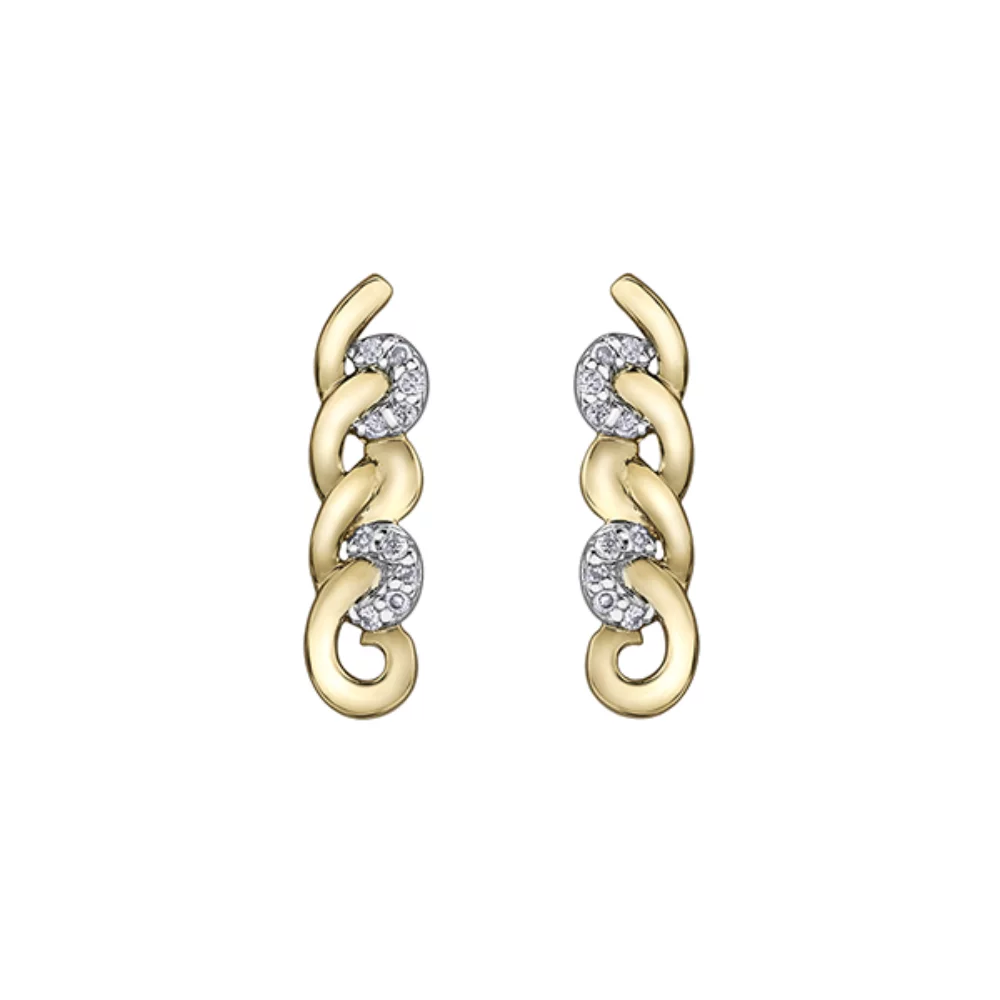 Boucles d'oreilles clous en diamant en or 10 carats (0,05 CT. T.W.)