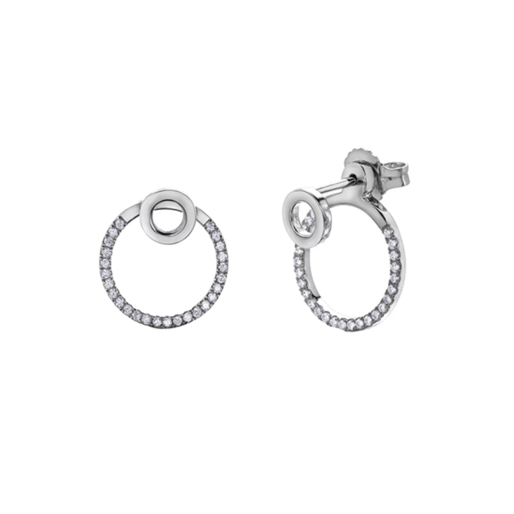 Boucles d'oreilles clous en diamant en or 10 carats (0,13 CT. T.W.) - Argent