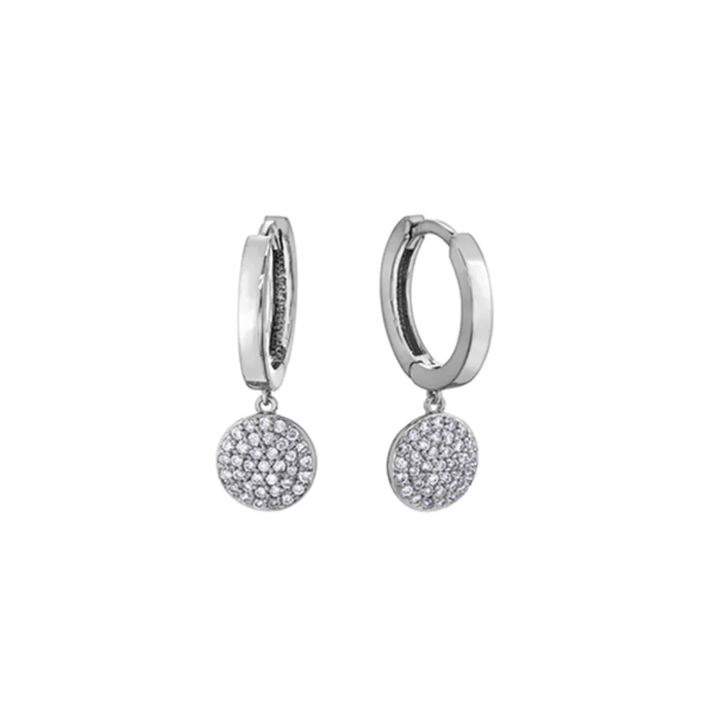 Boucles d'oreilles à levier en diamant en or 10 carats (0,3 CT. T.W.) - Argent
