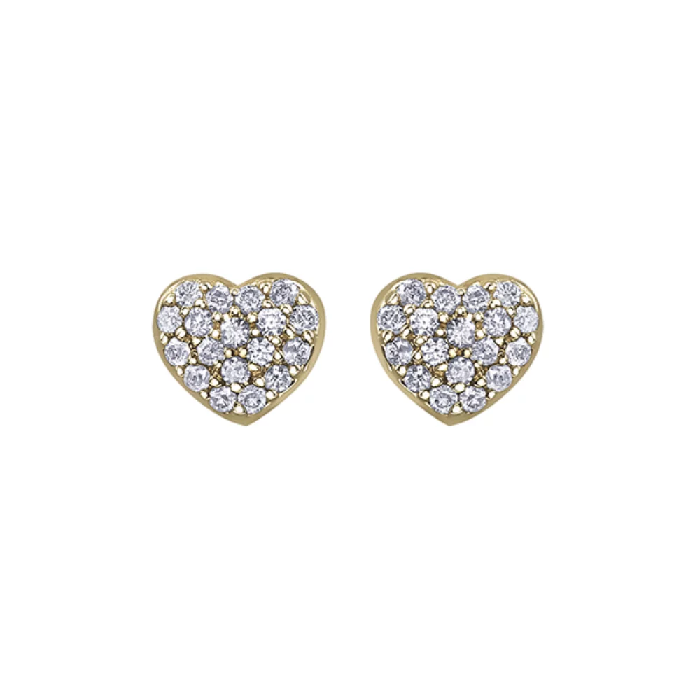 Boucles d'oreilles clous en diamant en or 10 carats (0,18 CT. T.W.)