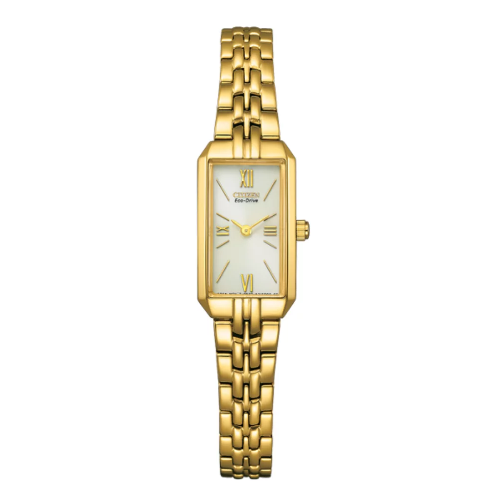 Montre Citizen pour dames, modèle classique, en or baguette