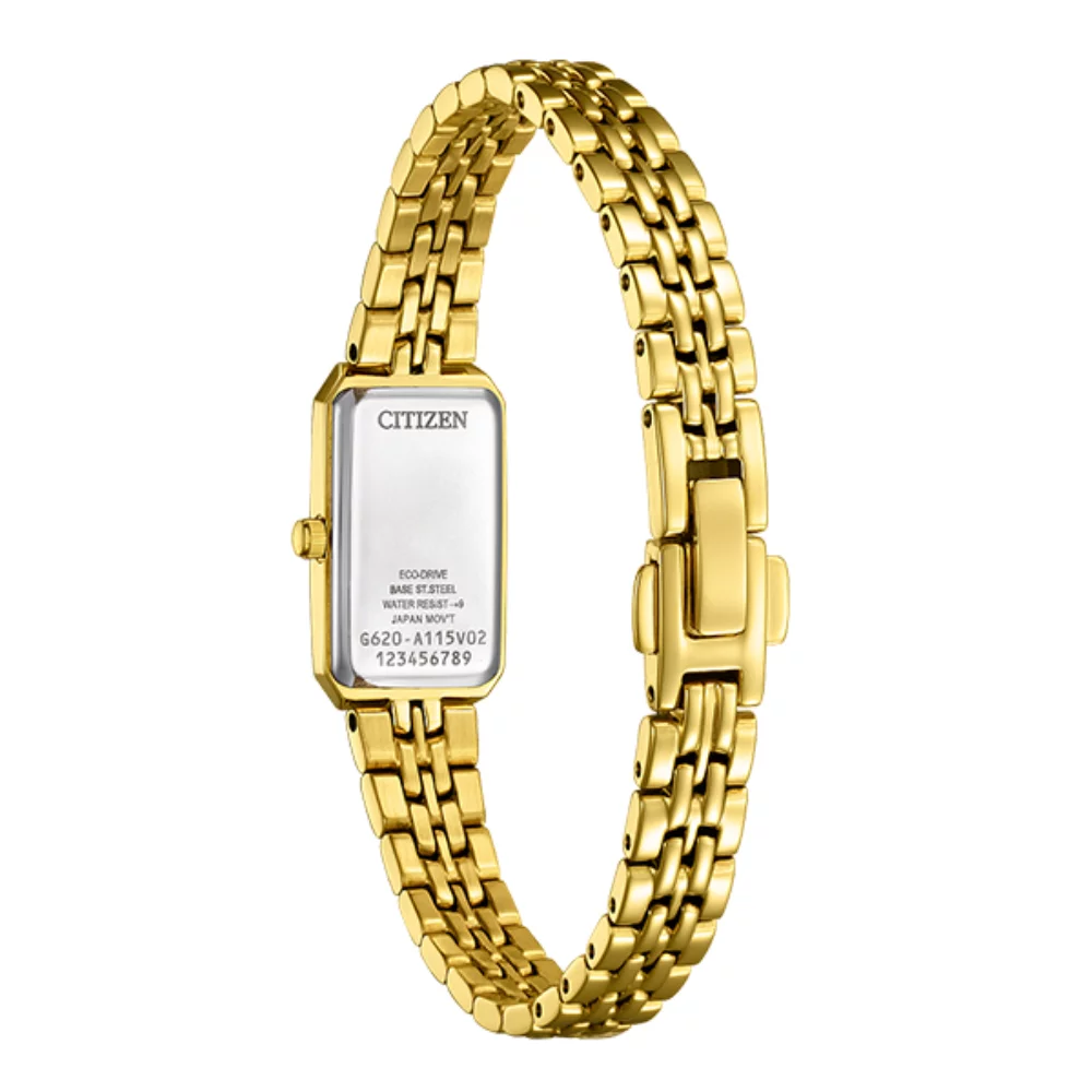 Montre Citizen pour dames, modèle classique, en or baguette