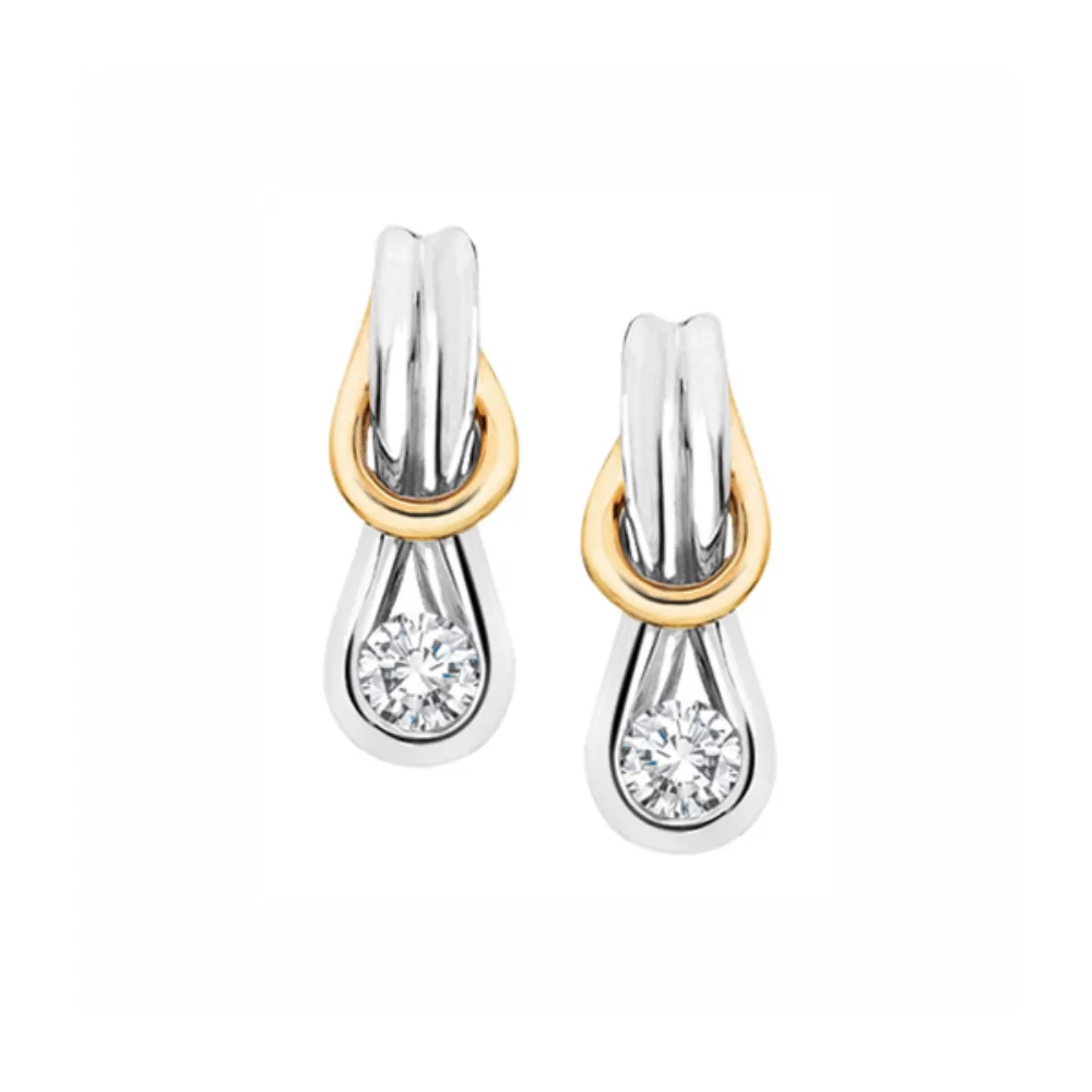 Canadian Diamond Love Knot Earrings in 10K Two-Tone Gold (0.25 CT. T.W.)