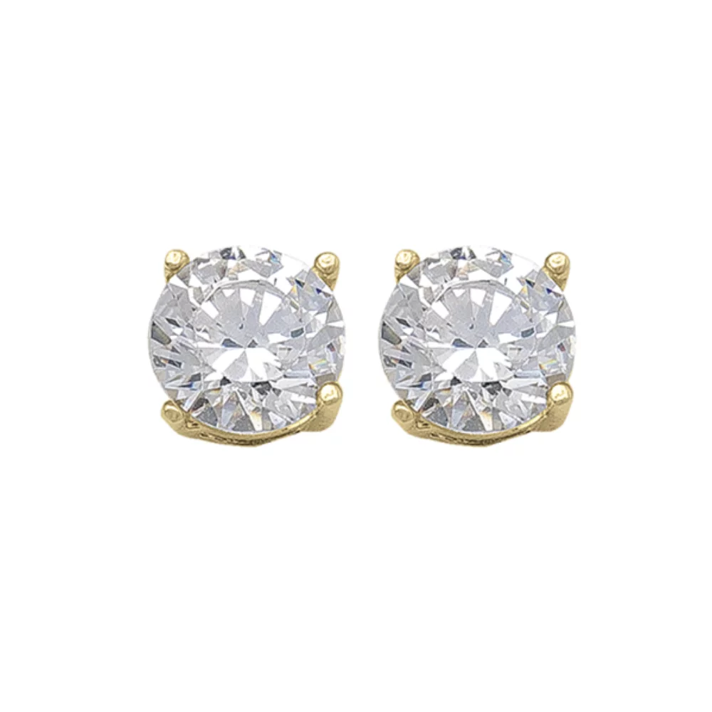 Boucles d'oreilles clous en zircone cubique en or 10 carats - 1,7 g