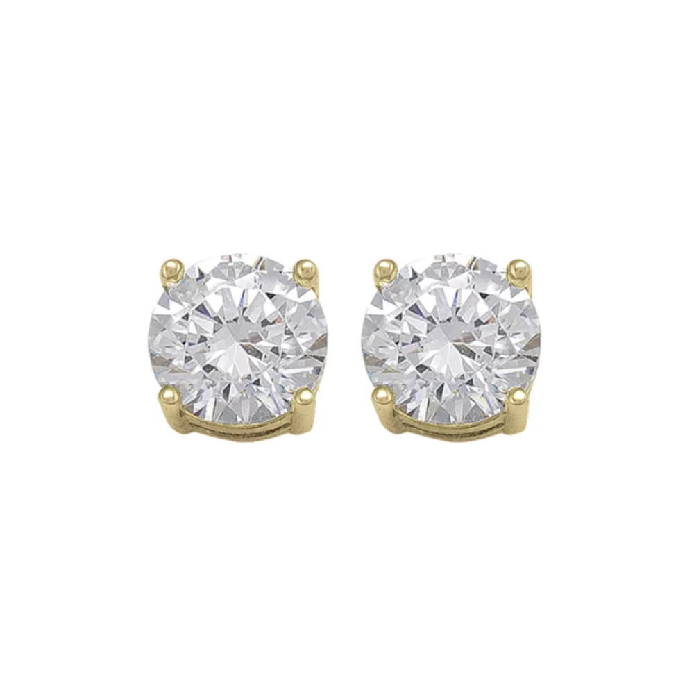 10K Gold Cubic Zirconia Stud Earrings