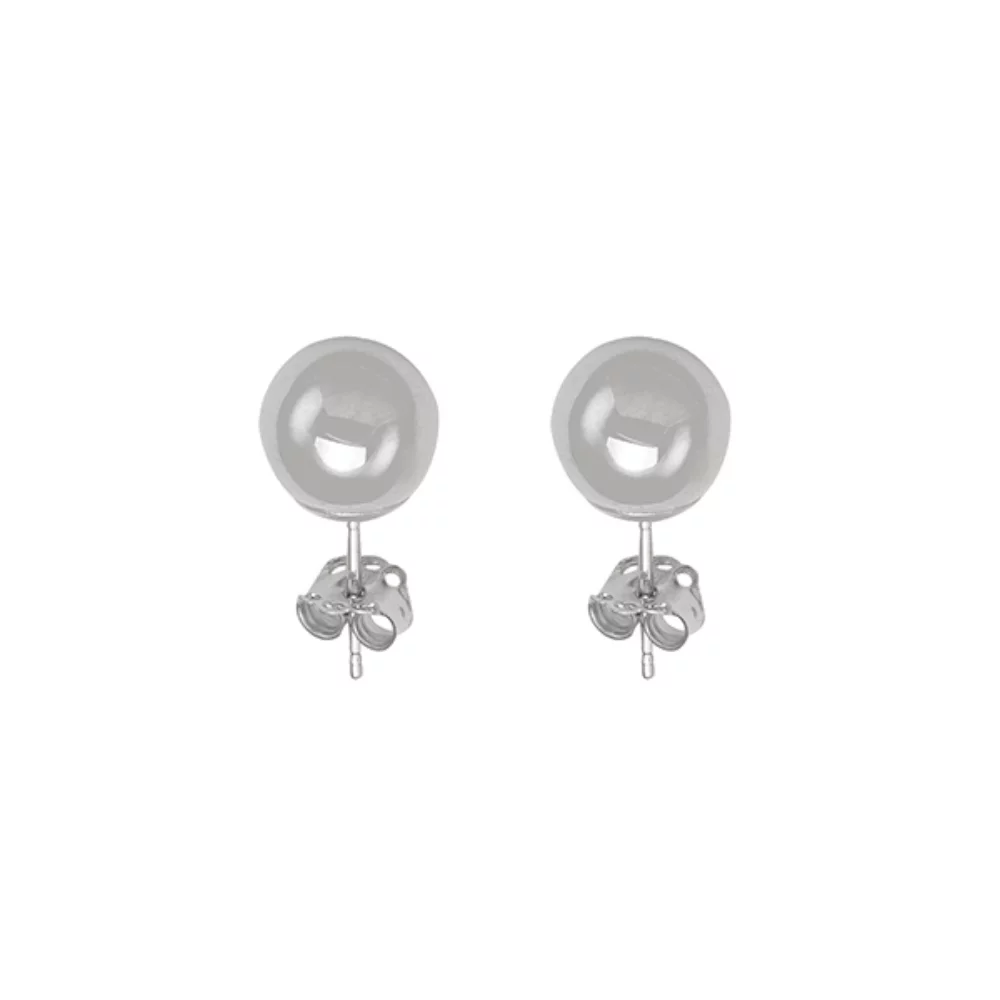 14K 5mm White Gold Ball Stud Earrings
