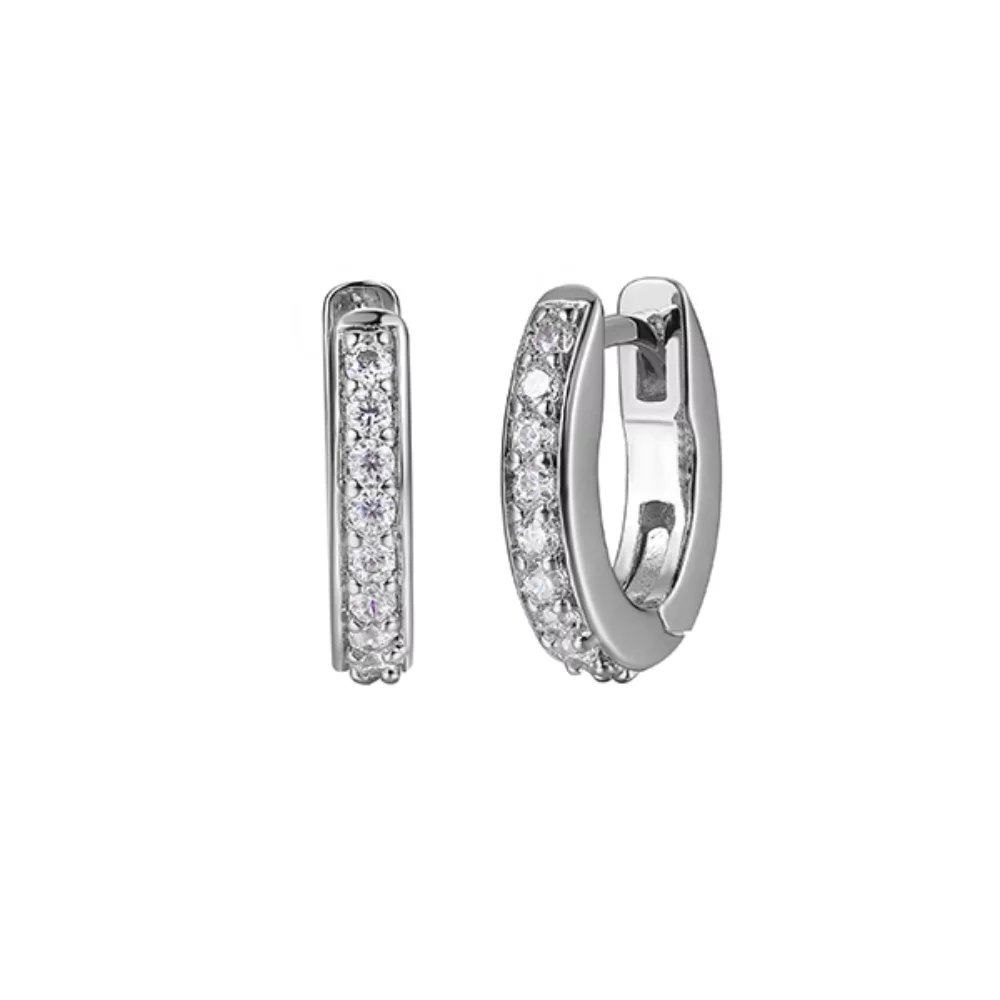 Diamondlite Cubic Zirconia Mini Huggie Earring - Silver